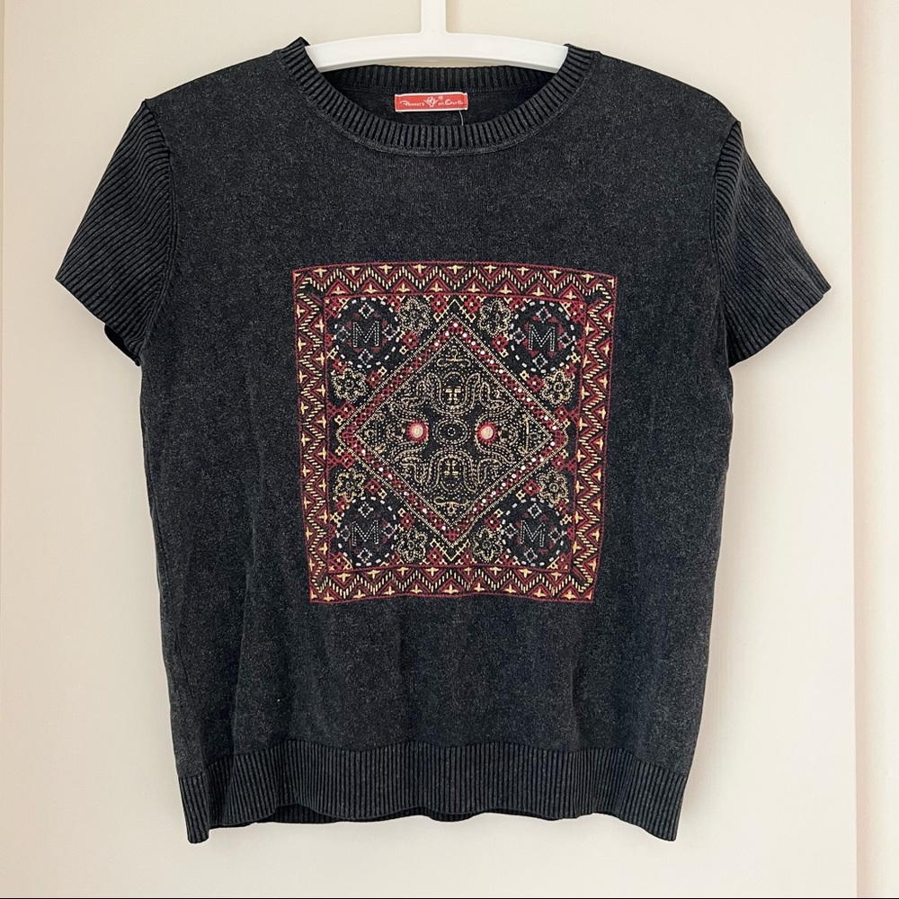 Vintage Flowers on Earth Knit T-shirt